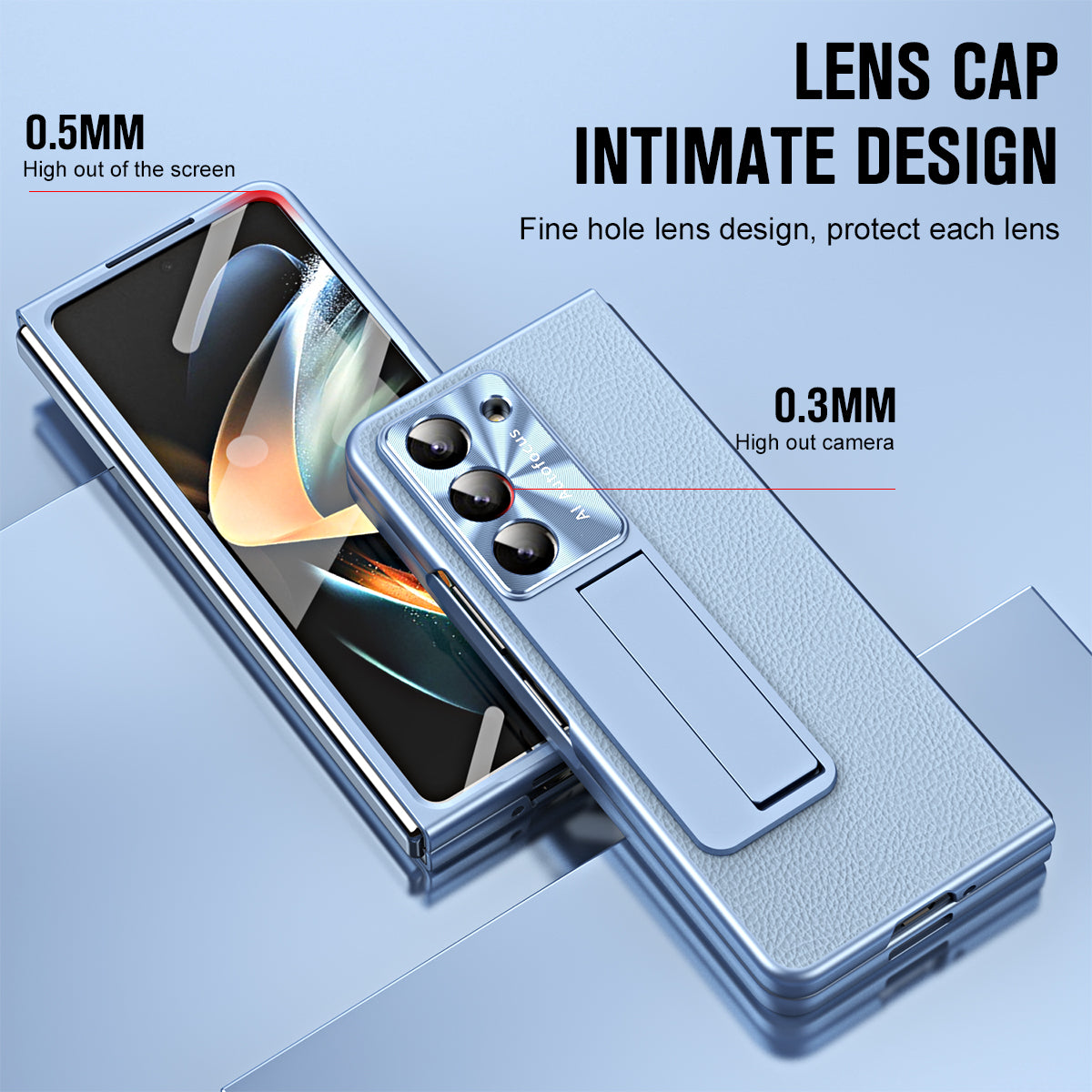 For Samsung Galaxy Z Fold5 5G Litchi Texture Leather PC Case Shockproof Kickstand Phone Cover For Samsung Galaxy Z Fold5 5G Litchi Texture Leather PC Case Shockproof Kickstand Phone Cover